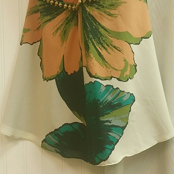 Nicole Miller Silk Cami Size P Wood Beads - Picture 8 of 8